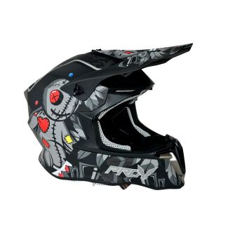 ECE 22.05 Dual Sport Helmet Lightweight Off-Road Dual Visor Grey Black