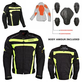 Motorcycle Armoured CE Approved Yellow Jacket