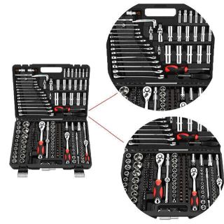 NEW 216 pcs spanner socket set 1/2" 1/4" 3/8" Mechanic Tool Kit wrench - Green