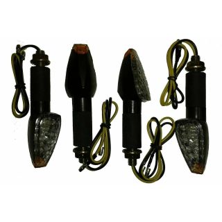 4 x Chrome Universal Motorcycle LED Turn Signal Light