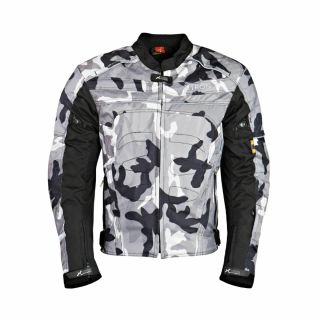 Men's Motorcycle Jacket Waterproof CE Armoured Camo Grey