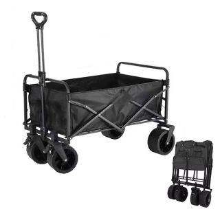 Folding Garden Trolley Wagon 200kg Heavy Duty Cart with Brake Tank Wheels