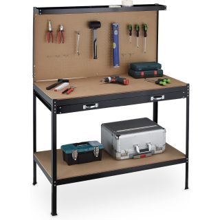 Workbench Workstation Pegboard Drawer Heavy Duty Metal Garage Workshop Shelve