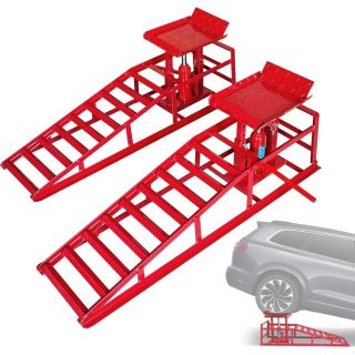 Heavy Duty 2 x Car Ramps with Hydraulic Jack – Garage Vehicle Lift 4 Ton Tools