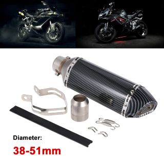 Universal 38-51mm Motorcycle Exhaust Muffler Pipe Carbon Fiber
