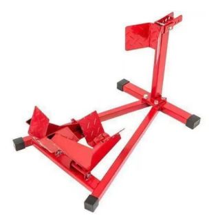 New! Motorcycle Red Front Wheel Chock Motorbike Garage Transport Paddock Stand
