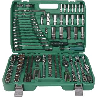 NEW 216 pcs spanner socket set 1/2" 1/4" 3/8" Mechanic Tool Kit wrench - Green