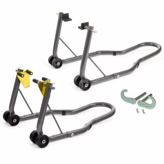Premium Motorcycle Front & Rear Paddock Stand Combo Pack - Sturdy and Convenient