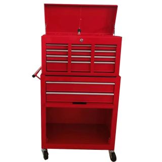 Rolling Tool Cabinet With 8 Drawer Heavy Duty Storage Box Trolley (Red)