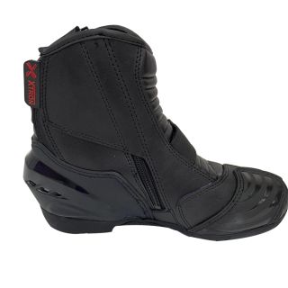 Boots Mens - Motorcycle Leather Black Racing Sports Shoes