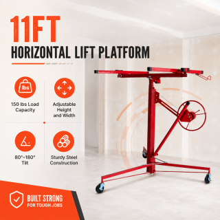 11' Drywall Lift Hoist Plasterboard Sheetrock Jack Red