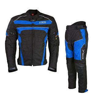Motorcycle Waterproof Bike Riding Suit Armoured Blue