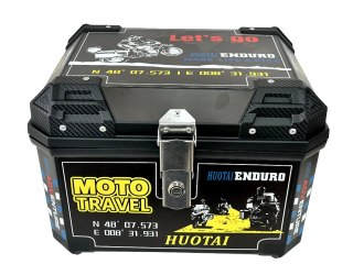 45L Waterproof Motorcycle Top Box Trunk with Lock Large Helmet Storage Case — image 2