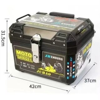45L Waterproof Motorcycle Top Box Trunk with Lock Large Helmet Storage Case — image 3