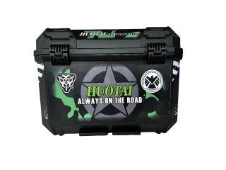 45L Waterproof Motorcycle Top Box with Backrest Hard Case Tail Storage Trunk Black — image 3