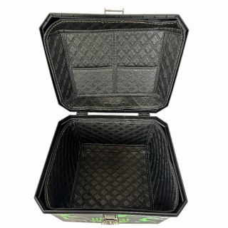 45L Waterproof Motorcycle Top Box with Backrest Hard Case Tail Storage Trunk Black — image 7