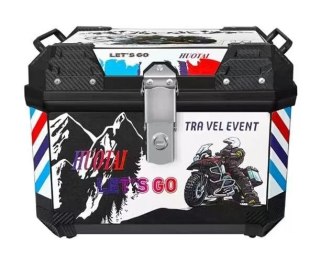 Heavy Duty Motorcycle Rear Storage Trunk Waterproof Tail Box Luggage Case with Pad — image 1