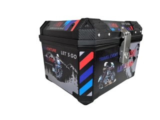 XTRON Waterproof Motorcycle Tail Box with Backrest Hard Plastic Rear Storage Top Case — image 3