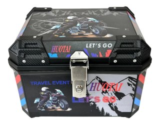 XTRON Waterproof Motorcycle Tail Box with Backrest Hard Plastic Rear Storage Top Case — image 4