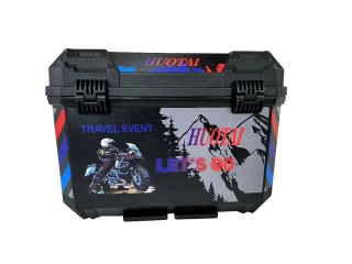 XTRON Waterproof Motorcycle Tail Box with Backrest Hard Plastic Rear Storage Top Case — image 5