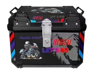 XTRON Waterproof Motorcycle Tail Box with Backrest Hard Plastic Rear Storage Top Case — image 6