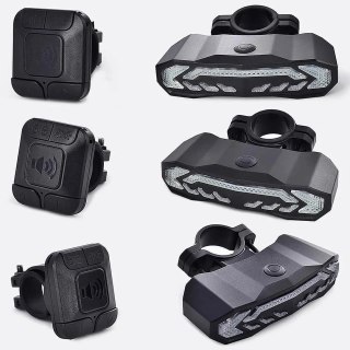 USB Rechargeable Bike Tail Light Horn Alarm Turn Signal Brake Light Bicycle Safety Light — image 1