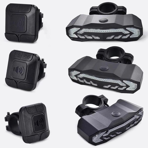 USB Rechargeable Bike Tail Light Horn Alarm Turn Signal Brake Light Bicycle Safety Light