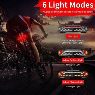 USB Rechargeable Bike Tail Light Horn Alarm Turn Signal Brake Light Bicycle Safety Light — image 2