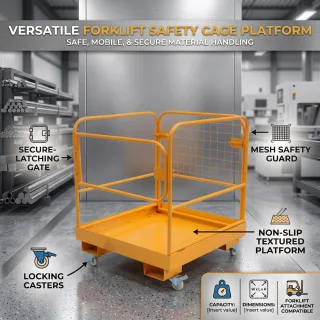 Xtron Forklift Safety Cage Work Platform with Wheels & Safety Gate