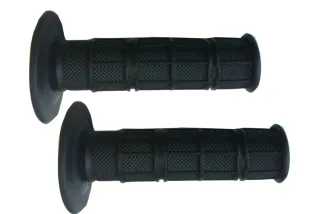 Rubber Road Race Motorcycle Handlebar Grips – Soft Black 7/8" 22mm (Pair)
