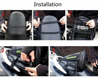 Motorcycle Rucksack & Tail Bag – Waterproof Cycle Backpack, Black — image 6
