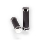 Universal Motorcycle Foam Handlebar Grips 7/8" 22mm - Silver (Pair)