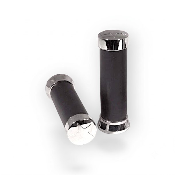 Universal Motorcycle Foam Handlebar Grips 7/8" 22mm - Silver (Pair)