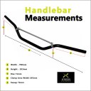 Motorcycle Braced Handlebars Motorbike Trail Enduro Black & chrome