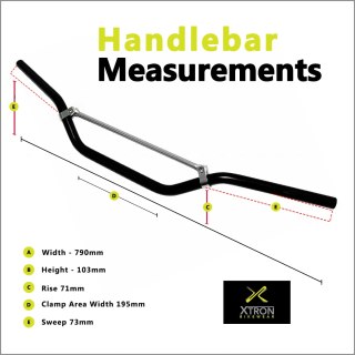 Motorcycle Braced Handlebars Motorbike Trail Enduro Black & chrome — image 1