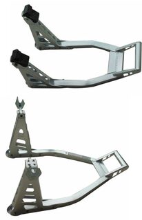 New Front & Rear Motorcycle/Bike Alloy/Aluminium Universal Paddock Stand Set Kit — image 1