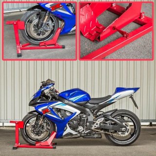 Motorcycle Red Front Wheel Chock Motorbike Garage Transport Paddock Stand — image 7