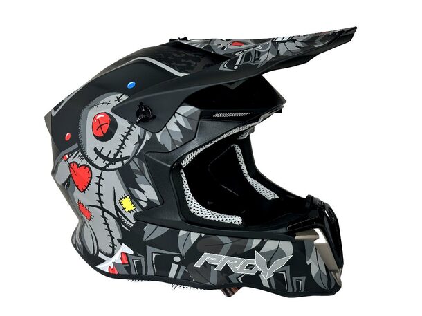 ECE 22.05 Dual Sport Helmet Lightweight Off-Road Dual Visor Grey Black