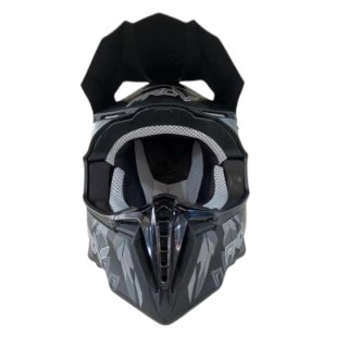 ECE 22.05 Dual Sport Helmet Lightweight Off-Road Dual Visor Grey Black — image 7
