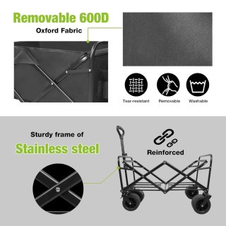 Folding Garden Trolley Wagon 200kg Heavy Duty Cart with Brake Tank Wheels — image 4