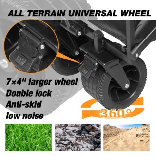 Folding Garden Trolley Wagon 200kg Heavy Duty Cart with Brake Tank Wheels — image 6