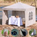 3x3M Pop Up Gazebo Grey Waterproof Canopy Tent with Sides & Windows | Heavy Duty