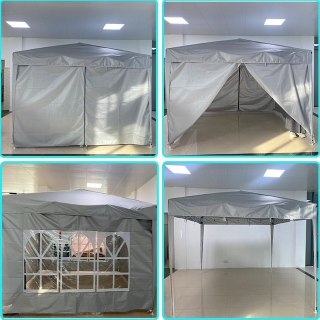 3x3M Pop Up Gazebo Grey Waterproof Canopy Tent with Sides & Windows | Heavy Duty — image 2