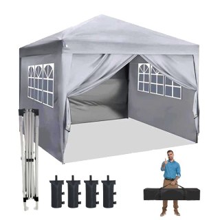 3x3M Pop Up Gazebo Grey Waterproof Canopy Tent with Sides & Windows | Heavy Duty — image 6