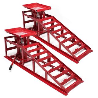 2pc Heavy Duty Car Garage Ramps - Hydraulic Auto Van Bottle Lift Jack Ramp 4 Ton