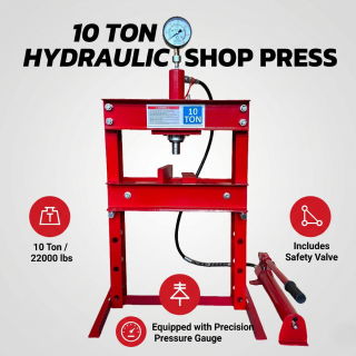 10 Ton Hydraulic Shop Press – Heavy Duty Workshop Tool — image 4