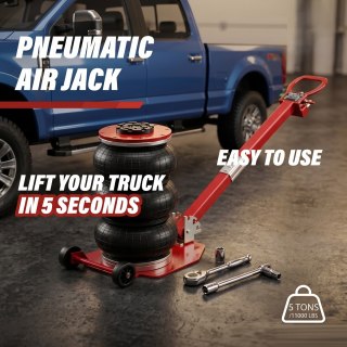 Triple Bag Air Jack 5 Ton 11023lbs Pneumatic Quick Lift Car Van Garage Tool — image 10