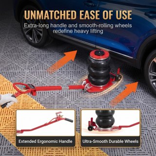 Triple Bag Air Jack 5 Ton 11023lbs Pneumatic Quick Lift Car Van Garage Tool — image 9