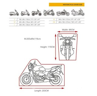 Heavy Duty Motorcycle Cover Waterproof Dustproof UV Rain Protection M-2XL — image 7
