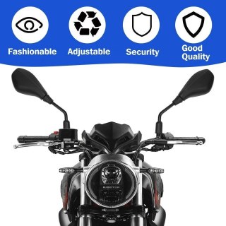 Universal Black 10mm Motorcycle Rear View Mirrors Pair Motorbike Scooter Moped — image 3